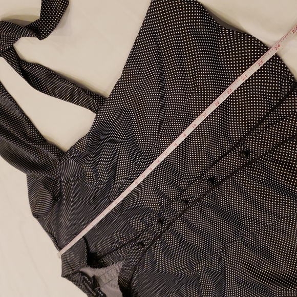 Black & White Polka-dot button-down belted Blouse w/ 3/4 sleeve size:M - Picture 13 of 15